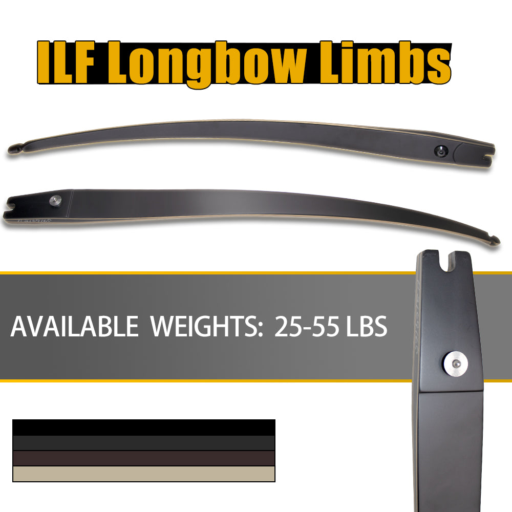 Archery 25Lbs -55Lbs ILF LongBow Limbs Carbon Fiber LongBow Limbs 60“ 62” 64“