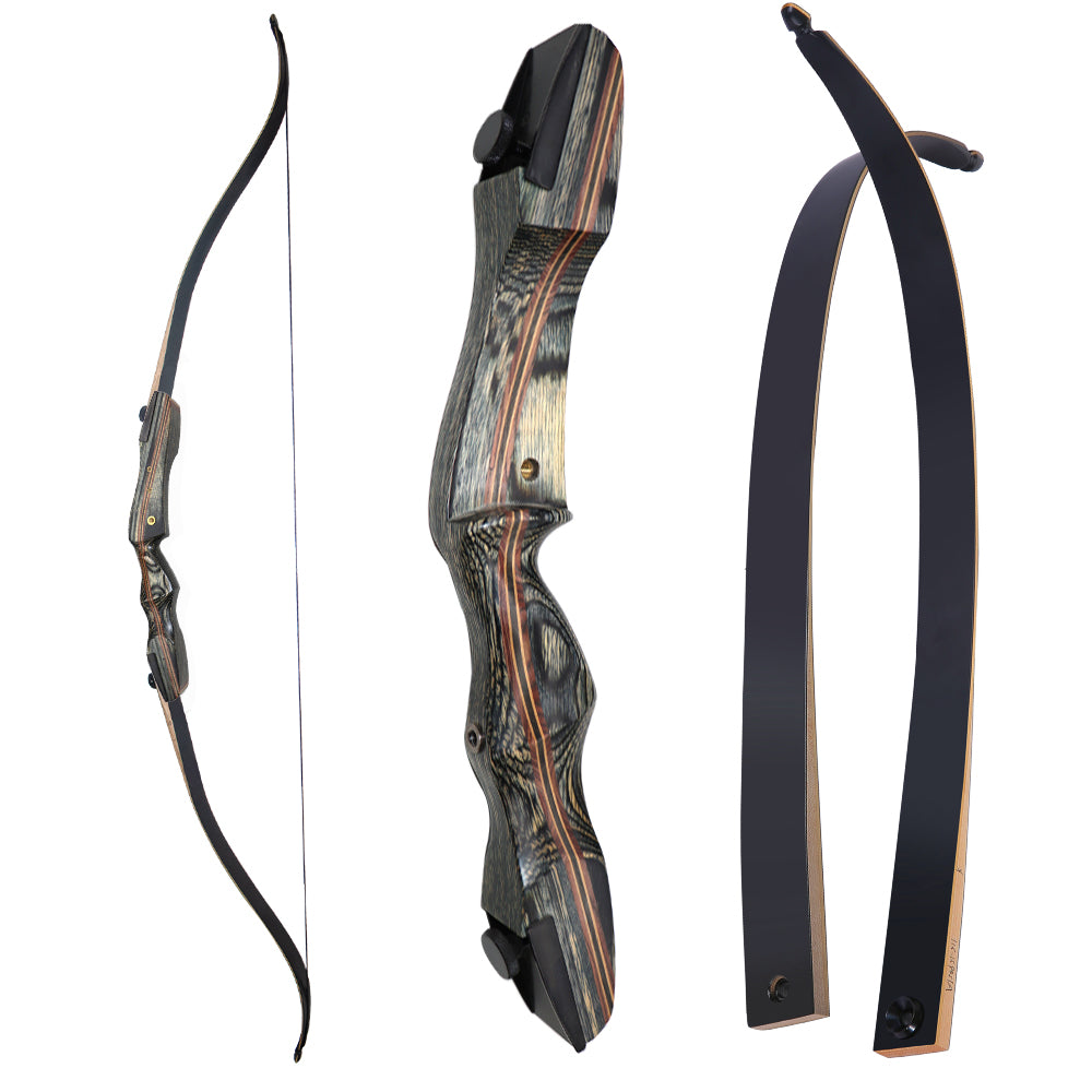 62" Wooden Recurve Bow Take-Down Recurve Bow 25Lbs-60Lbs