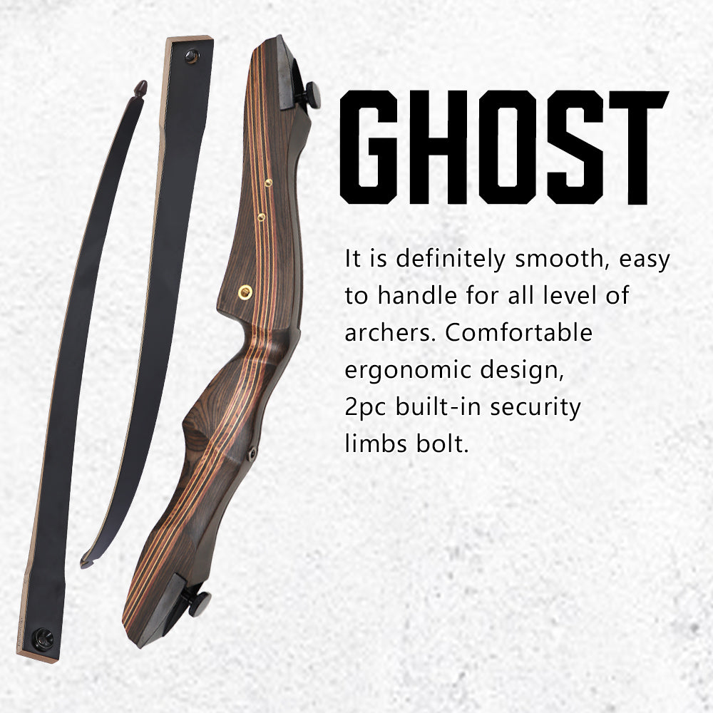 62 Ghost Black Takedown Traditional Bows 25Lbs-60Lbs